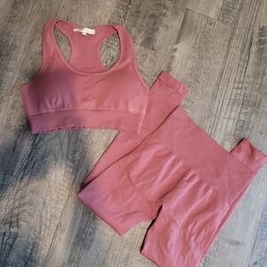Brooklyns Mauve Pink Sport Bra and Leggings Set